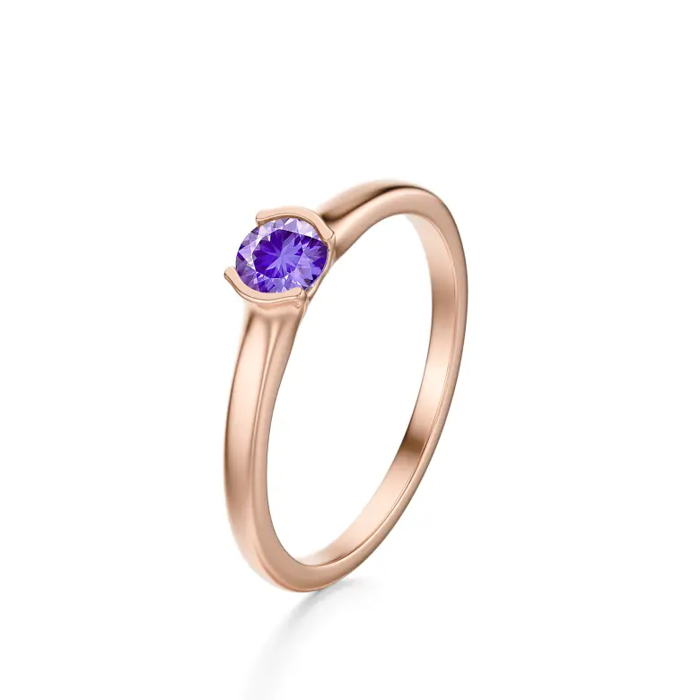 Pierścionek z tanzanitem różowe złoto AJPZ_089 Pierścionek z tanzanitem różowe złoto AJPZ_089